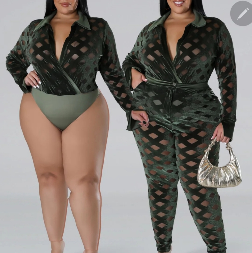 Lace and suade  2 piece set